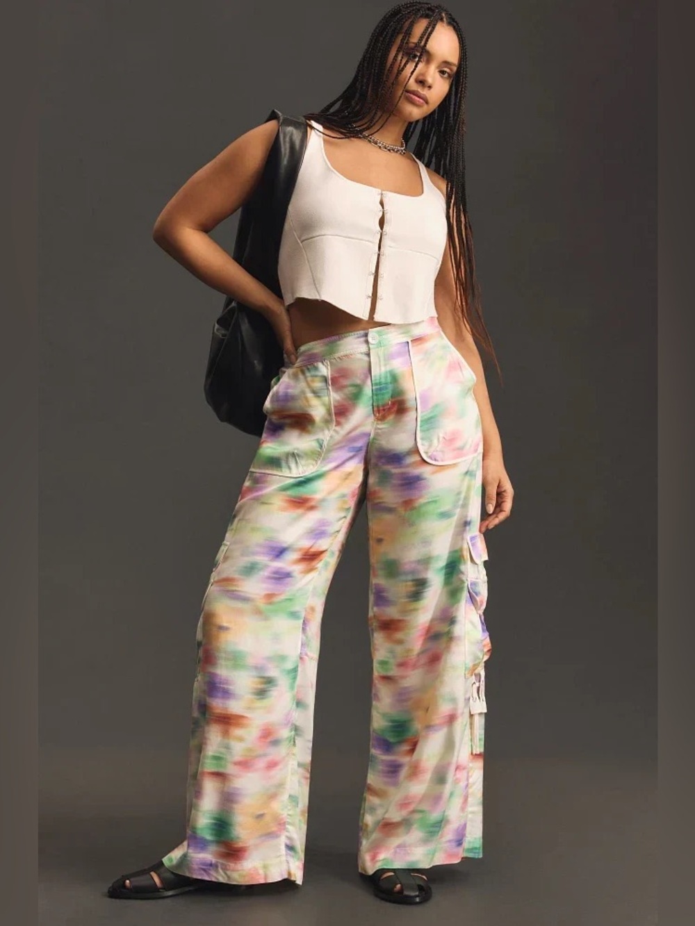 Anthropologie Palazzo Pastel Colored Wide Leg Utility Pants